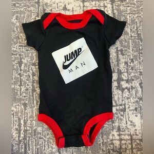 3/$10 Jordan Black Onesie with Red Trim and White Logo